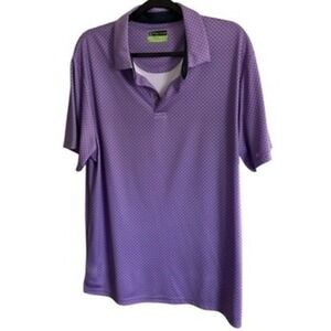 PGA Tour Pro Series Men XL Purple‎ Golf Polo Moisture Wicking Crossed Club Print
